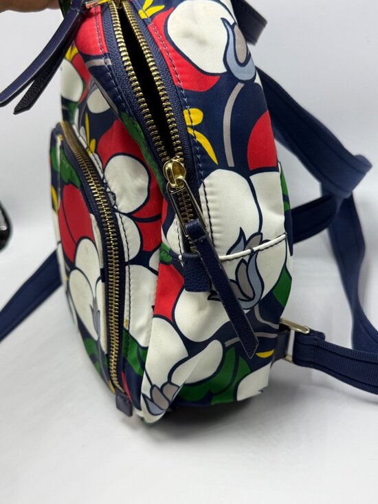 Kate Spade Floral Nylon Mini Backpack Navy/Red/White Multi-Color main image 7